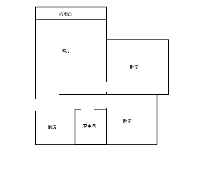 化龙路小区化龙路小区 2室 户型图 2室2厅1卫1厨 85.00㎡