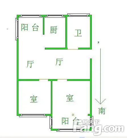 新河一村户型图 2室 2室2厅1卫1厨 0.00㎡