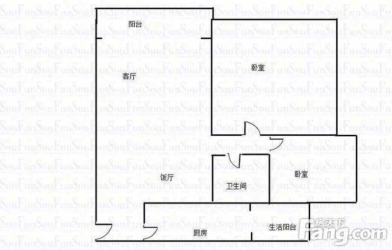 天越雅园二期天越雅园二期 2室 户型图 2室2厅1卫1厨 85.00㎡