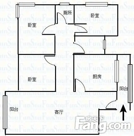 奥康阳光水岸奥康阳光水岸 3室 户型图 3室2厅2卫1厨 0.00㎡