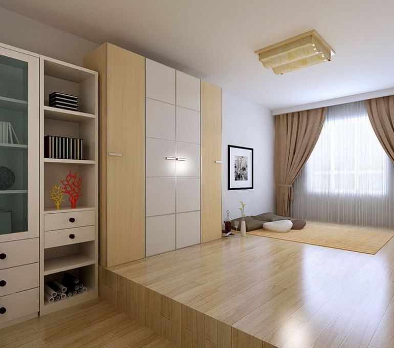 现代简约三居室卧室榻榻米装修效果图大全