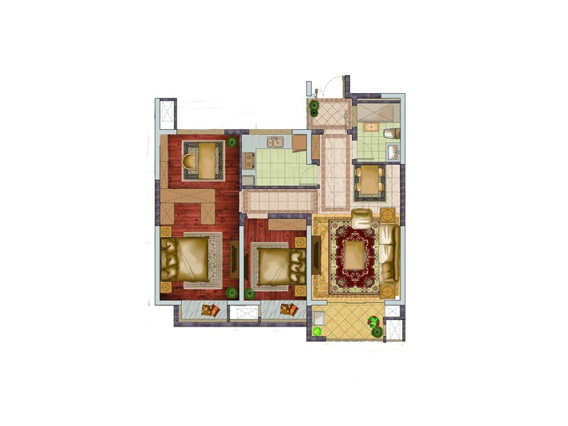 银亿东城-三居室-102.00平米-装修设计