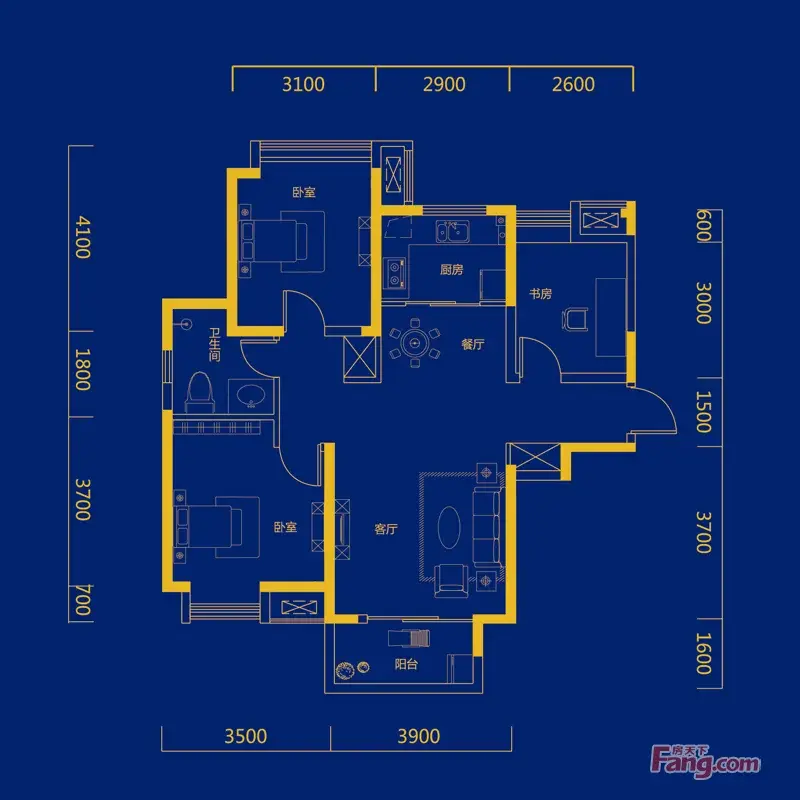 中铁滨湖名邸101平户型点评