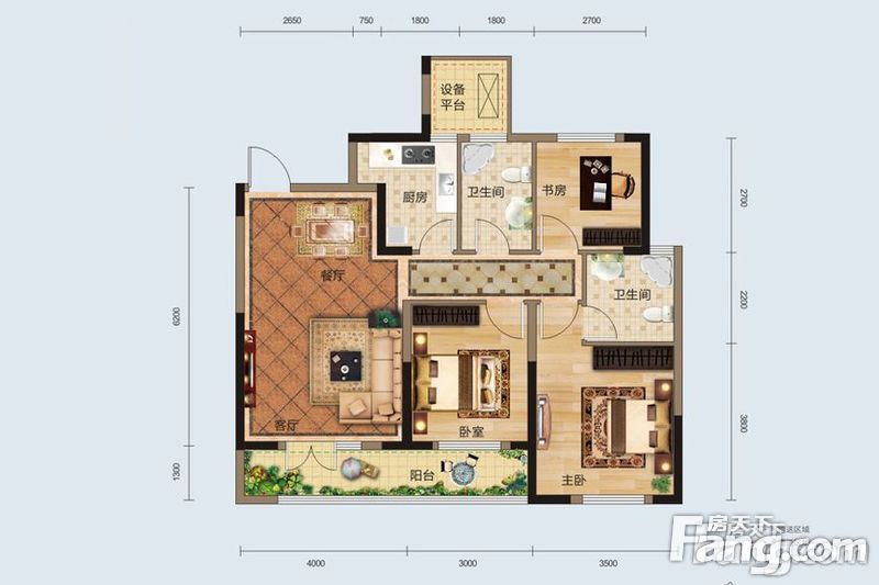 楚天都市沁园--130平三居室简约风格