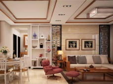 世茂铂翠湾-四居室-中式风格