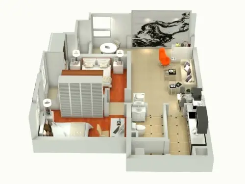 国宾中央住区a3户型72.95方案设计