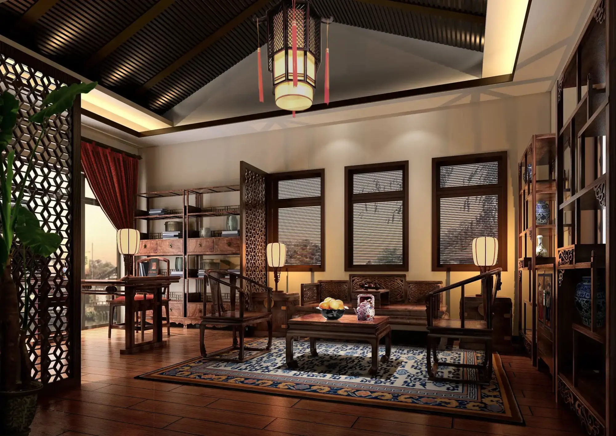 中式古典别墅300平米50万-越秀·可逸阳光装修案例-广州房天下家居