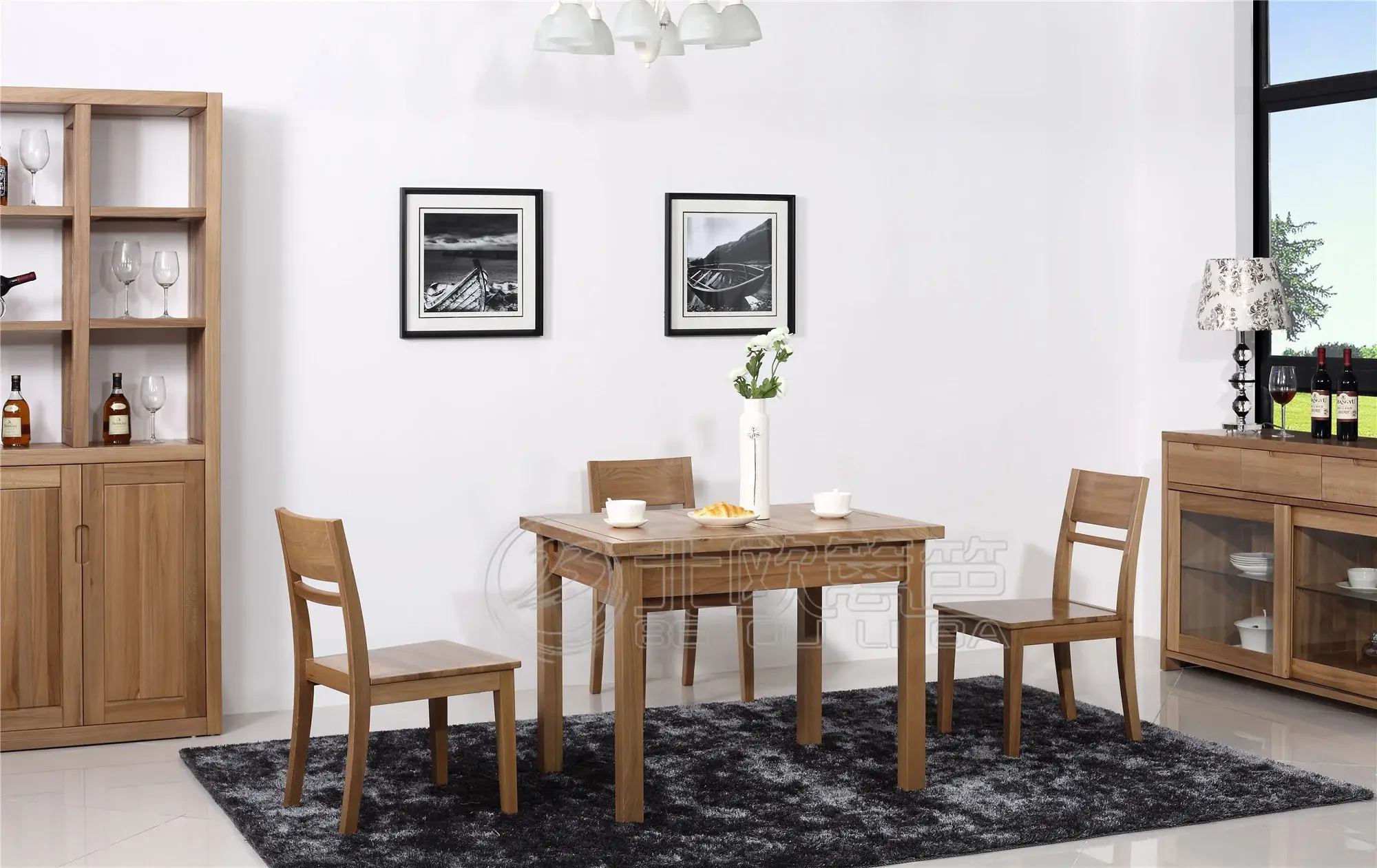 【北欧篱笆】北欧篱笆bo-y-j03俄罗斯榆木餐桌报价-北欧篱笆家具旗舰