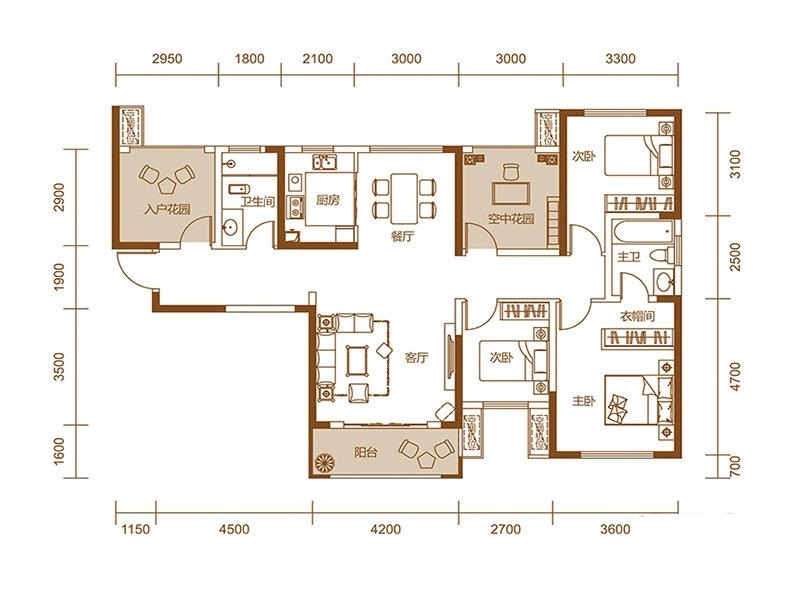 新中式风格-和泓梅溪四季-R户型-三居室
