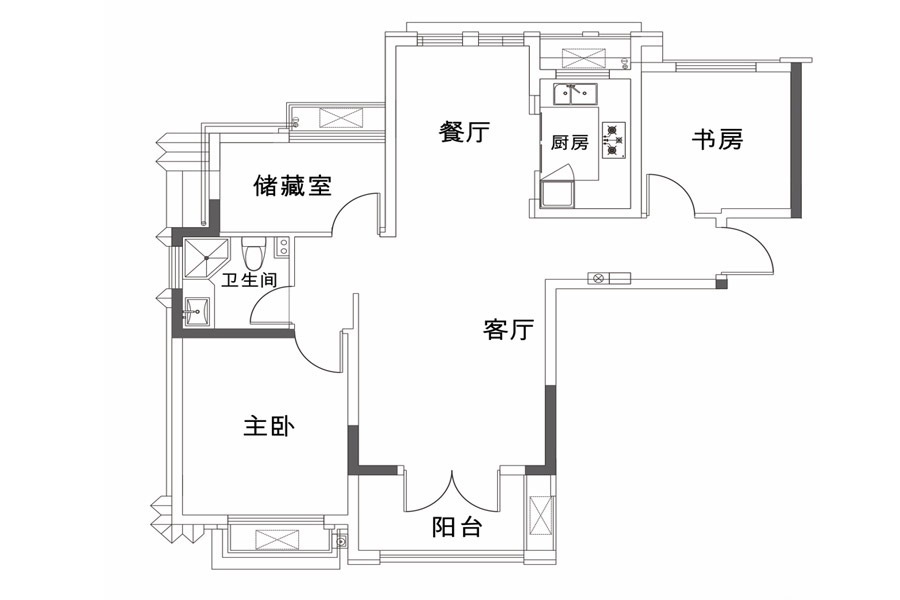 农家上海公馆103平混搭三居室装修效果图