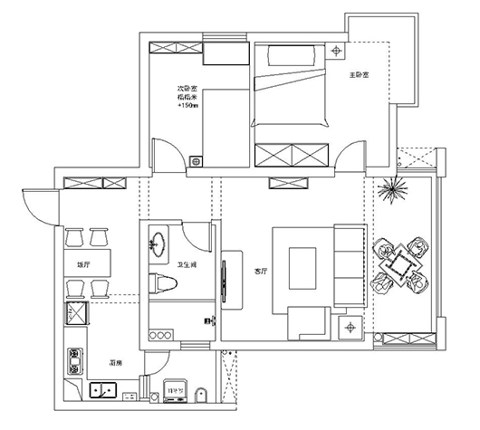 国际城-现代简约风格-76平米-2居室