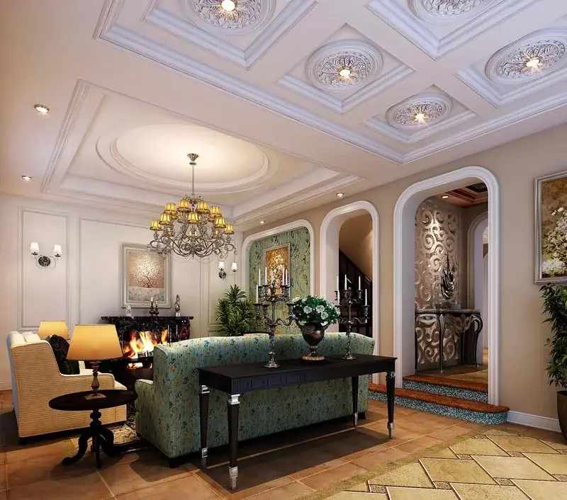 上海绿地国际山庄简约美式别墅装修效果图_260平米85万装修设计案例