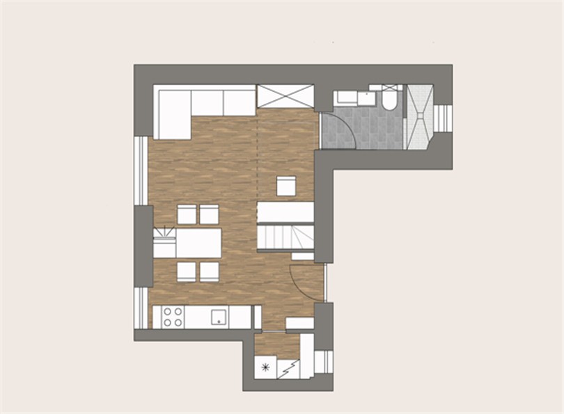 清新-挤出舒适空间32平loft公寓活力设计