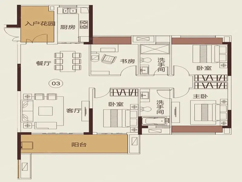 中式121-150㎡户型图装修案例大全-中山装修设计-中山房天下家居装修