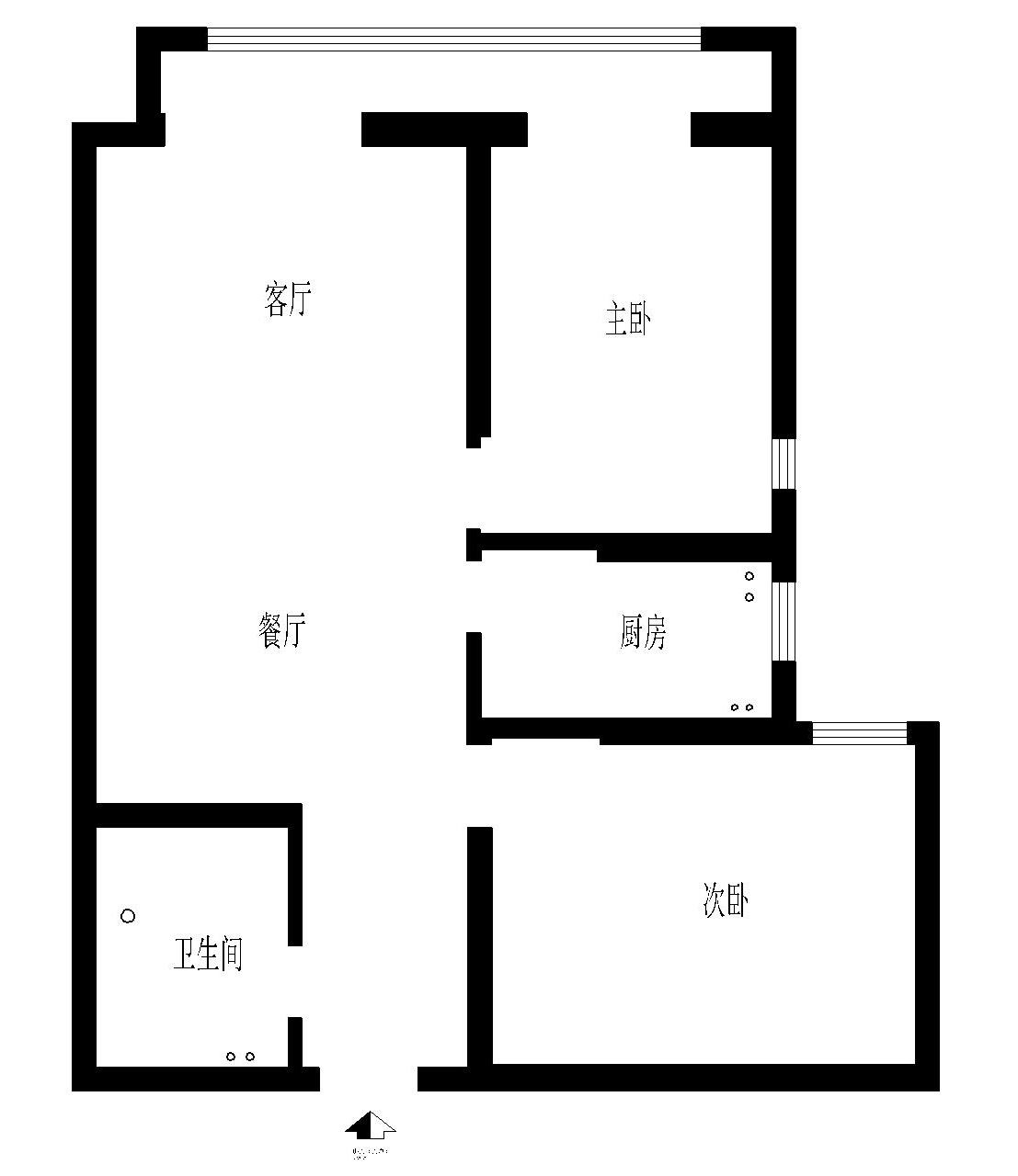 中信山语湖83平简约风格，2室2厅1卫