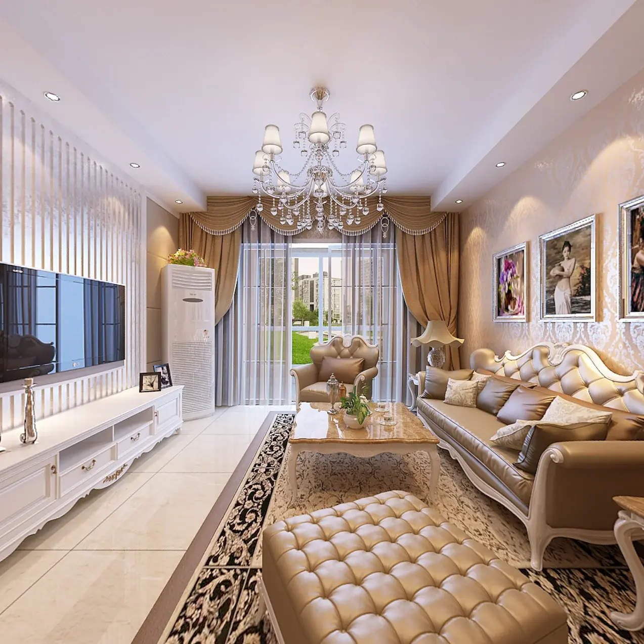 凤麟水苑128平现代简欧风格