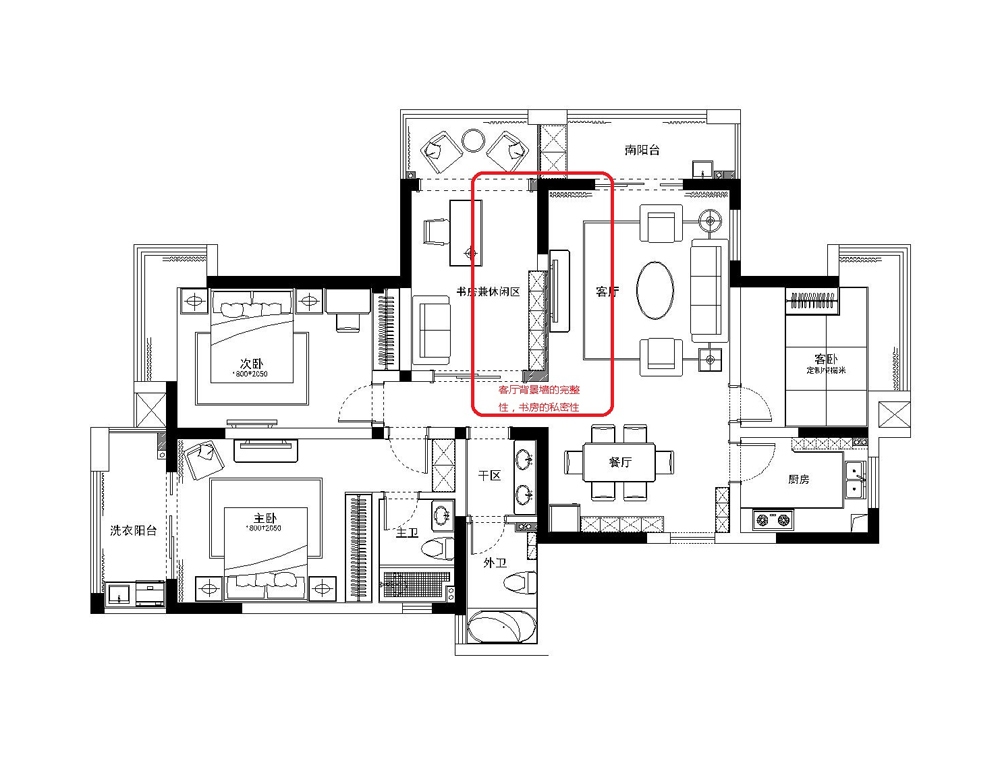 瑜憬湾145㎡三室两厅新中式风格案例