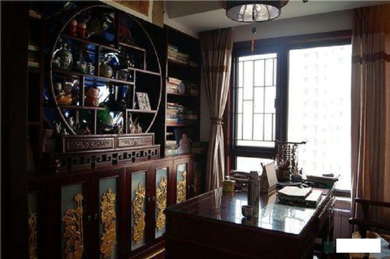 中式风格-三居室-客厅-天成北舰装饰