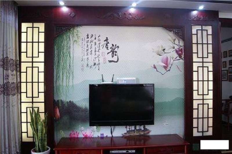 中式风格-三居室-客厅-天成北舰装饰