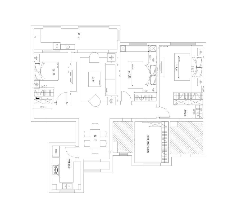万科酩悦三室两厅新中式风格案例