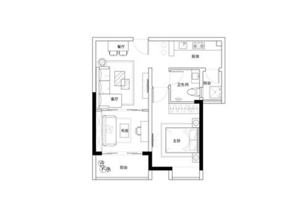 红谷十二庭——现代简约一居室