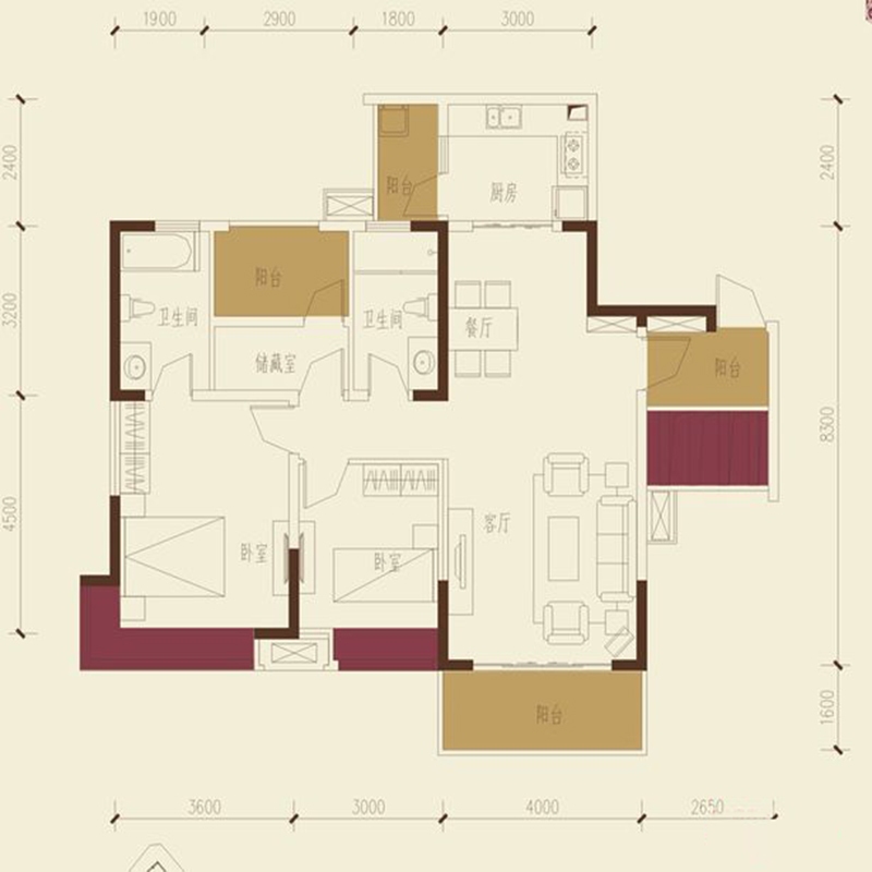 保利新天地-欧式风格-三居室装修效果图
