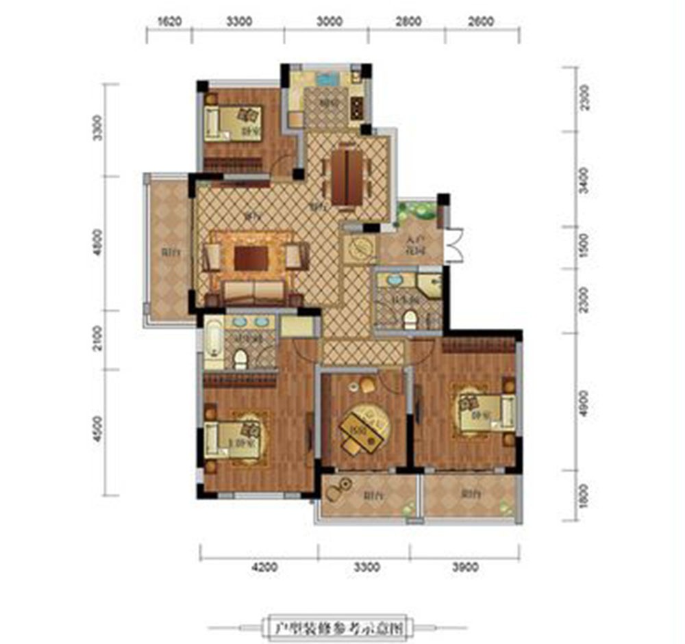 江盛江南岸-中式风格-四居室-158平米