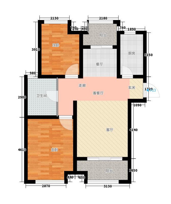 天润城-二居室-89.00平米-装修设计