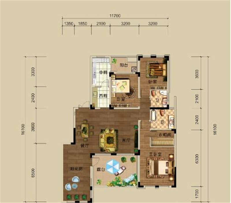 新兴北京御园四室两厅两卫159.11平米
