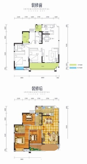 洲际银海湾 122.50平 三居室 韩式风格