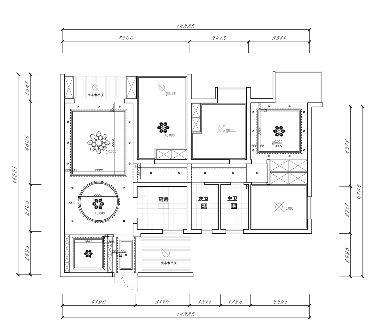 佳兆业丽晶港——三居室现代欧式设计案例