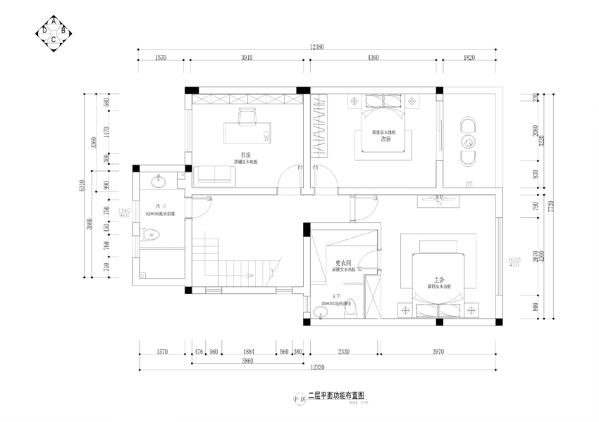 依云江湾-三居室-122.00平米-装修设计