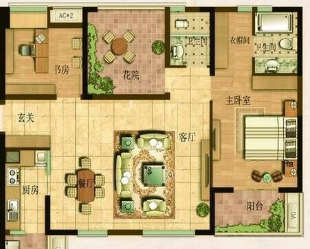三居室现代中式