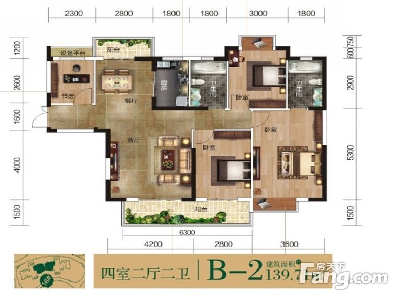 葛洲坝华庄--139平四居室现代欧式风格
