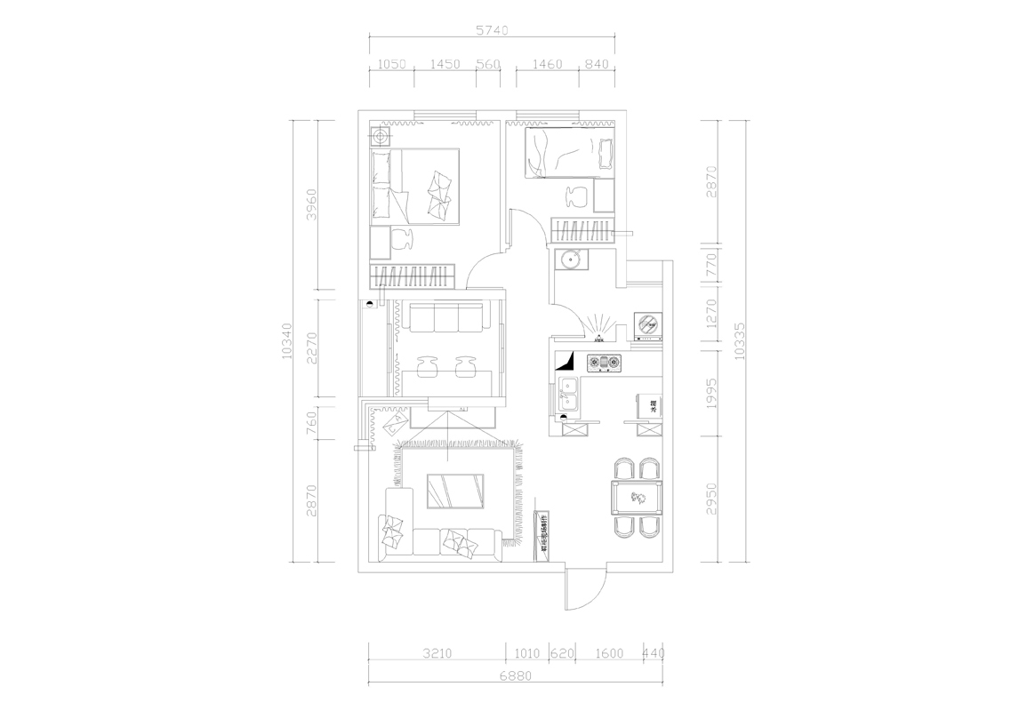 香樟林-二居室-78.00平米-装修设计