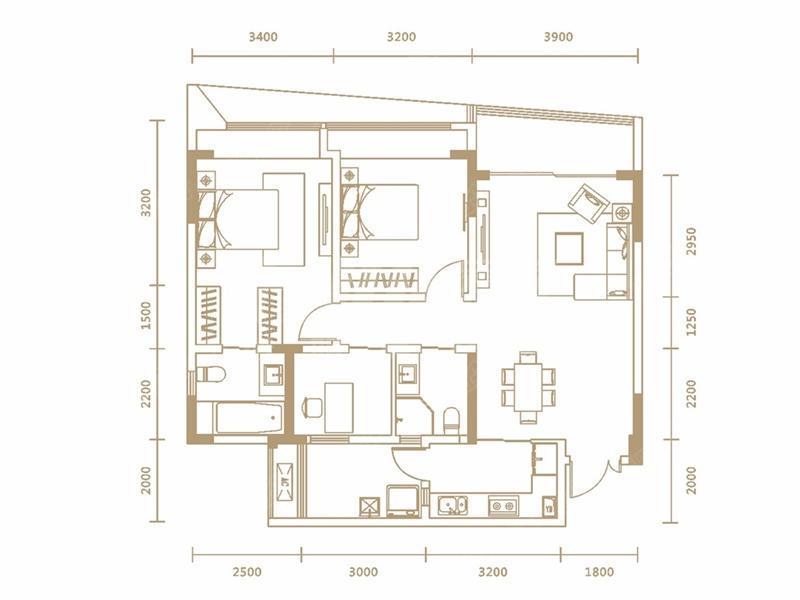 中环丰锦——98平米三居室简欧风格装修案例