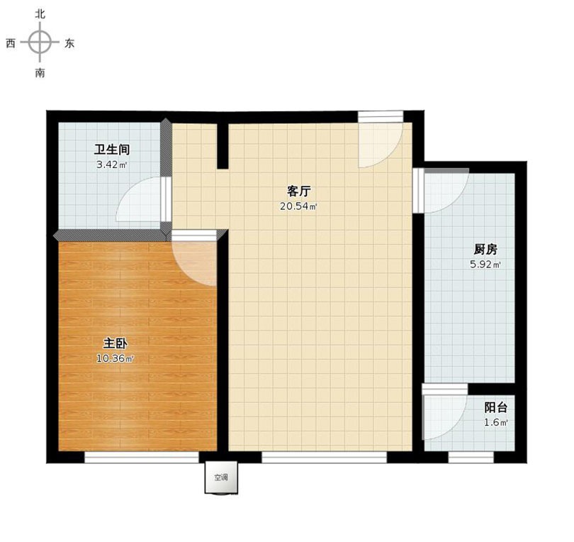 47平米一居室装修效果图设计